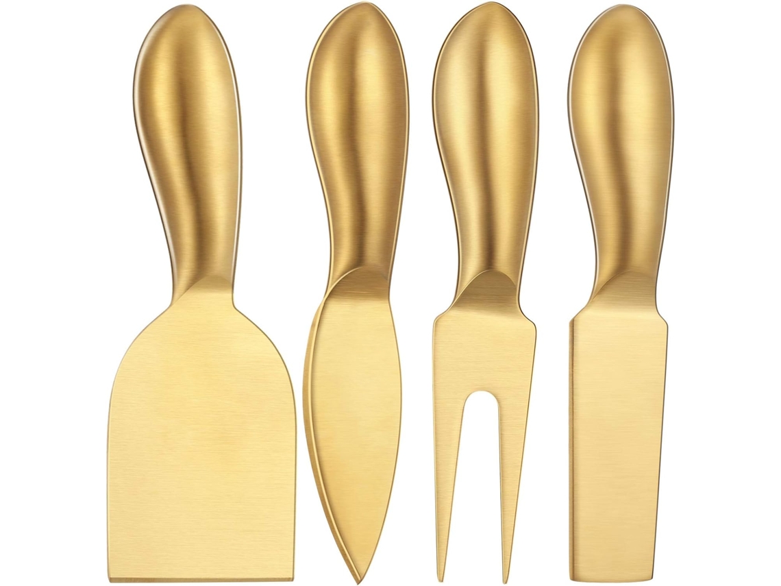 Conjunto De Facas Para Queijo Em Aço Inoxidável, Utensílios Para Queijo Com Fatiador E Cortador De Queijo Para Cozinha SUNNY SPACES (dourado)