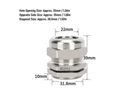 Laxiscreed - Bucha De Parede Em Aço Inox Impermeável, Ajustável Para Cabos De 15 A 22mm, M32
