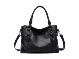 Bolso Tote de Couro Suave Retro Vintage Casual com bolsos e alça ajustável