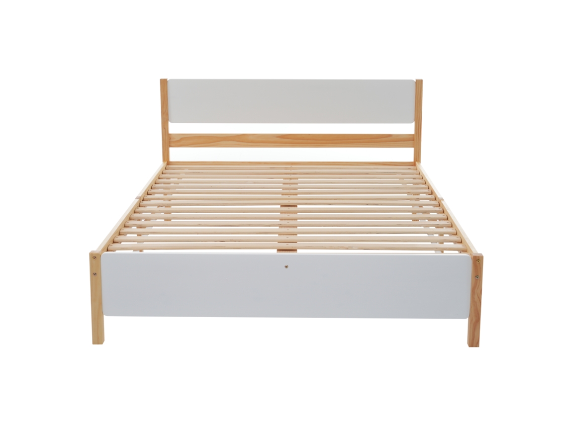 Estrado De Madeira Para Cama De Casal 140x200 Cm - Branco