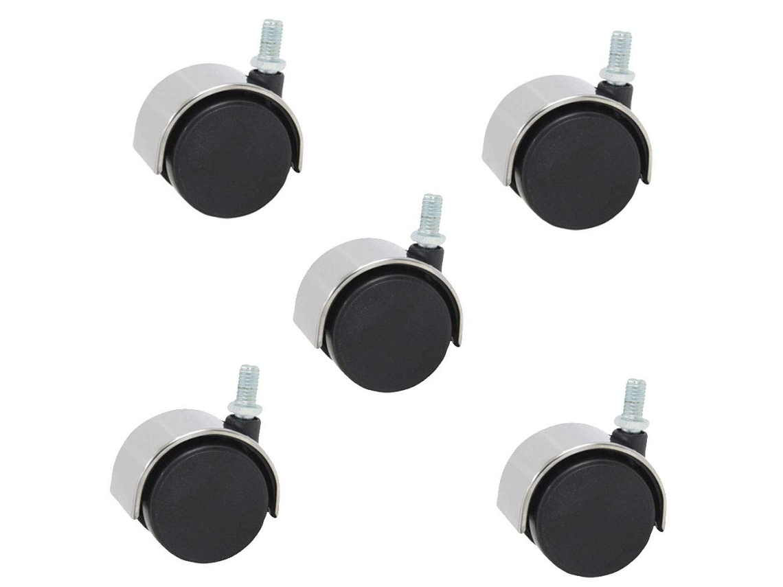 Conjunto De 5 Rodízios De Nylon Reforçados De 5,1 Cm, Pu, Aço, Inoxidável, M10 X 16