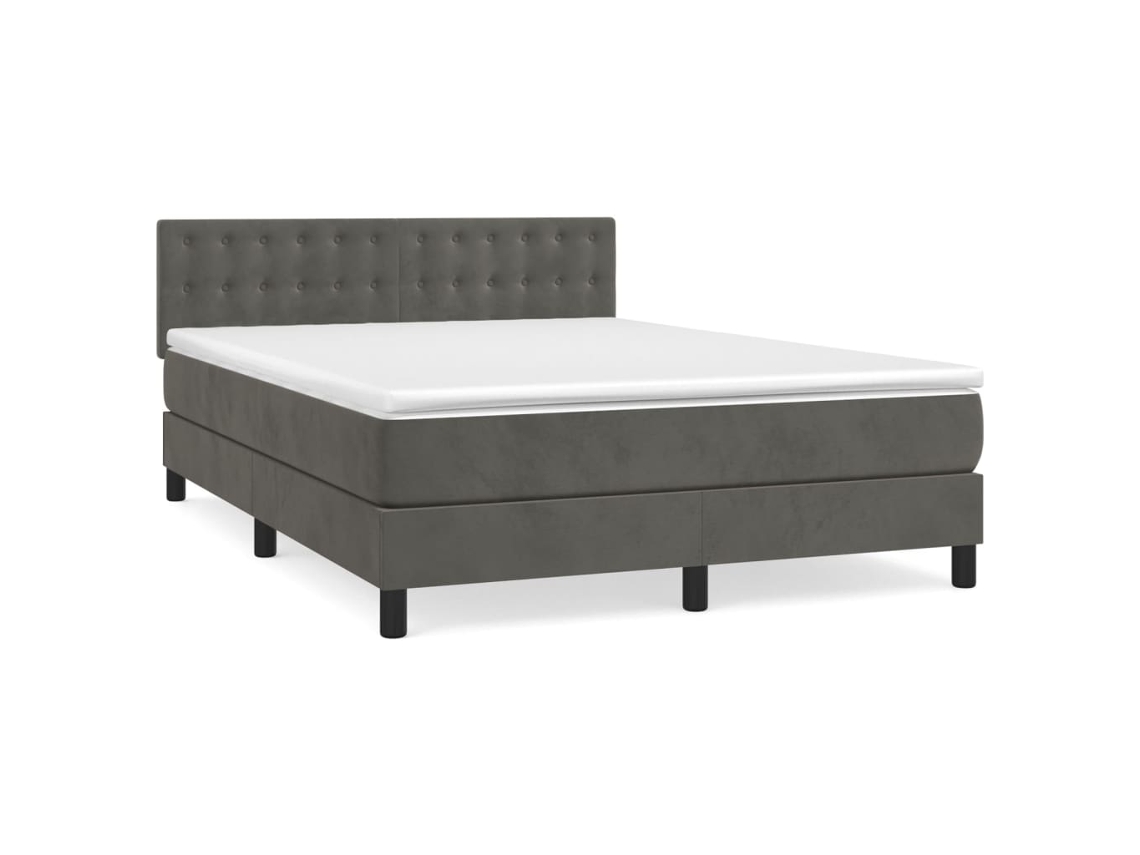 Box Spring Bed, Box Spring Beds Vidaxl Cinzeto Veludo (140 X 200 Cm)