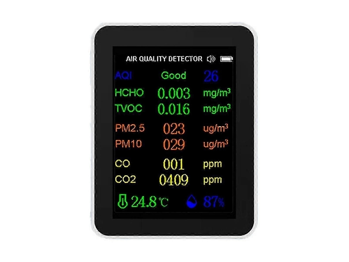 Lurelia Medidor De Qualidade Do Ar 12 Em 1, Co2, Temperatura, Humidade, Branco