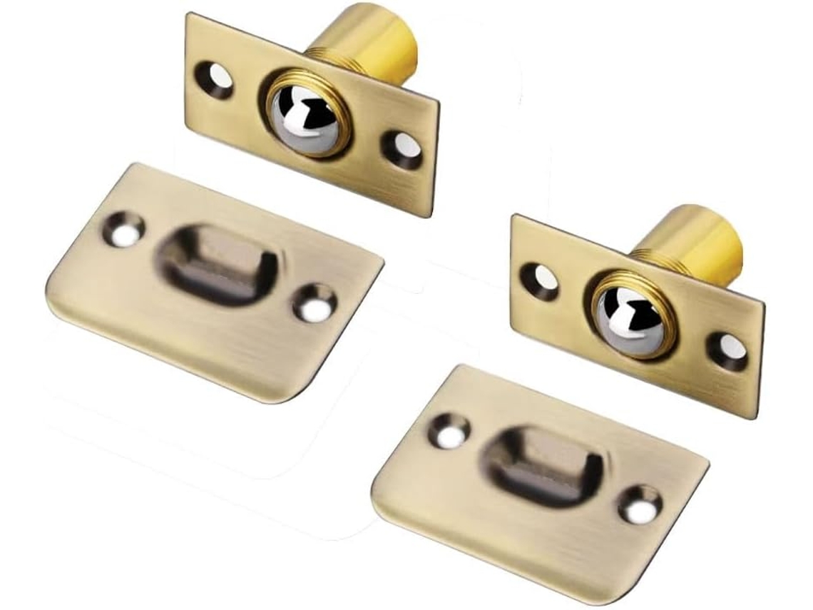 Fecho De Porta Com Placa Esfera Latão
