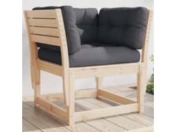 Sofá De Canto P/ Jardim Com Almofadões Madeira De Pinus Maciço Dkd Home Decor