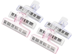 Conjunto de 6 porta-partituras para piano em acrílico transparente, elegantes e com ótima aderência, ideais para uso.