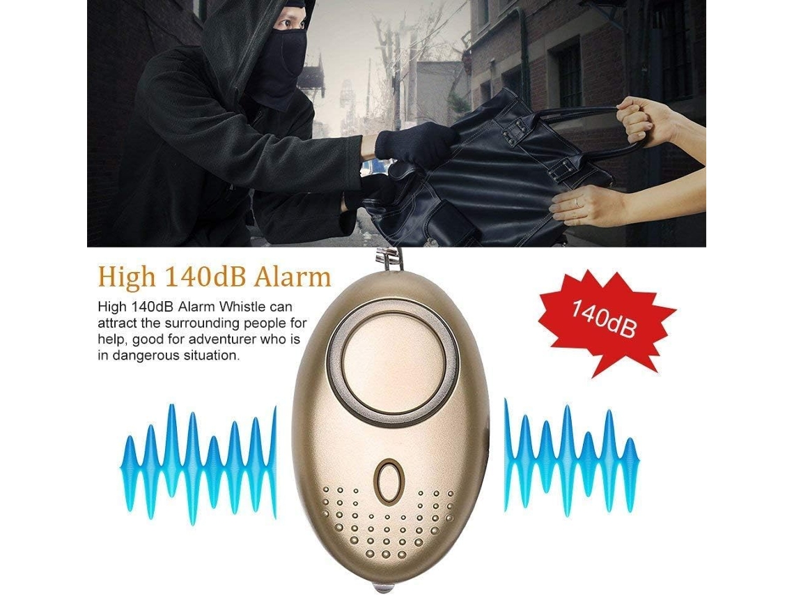 Chaveiro com alarme sonoro de segurança pessoal Slowmoose com luz LED, adequado para mulheres, homens, crianças e idosos