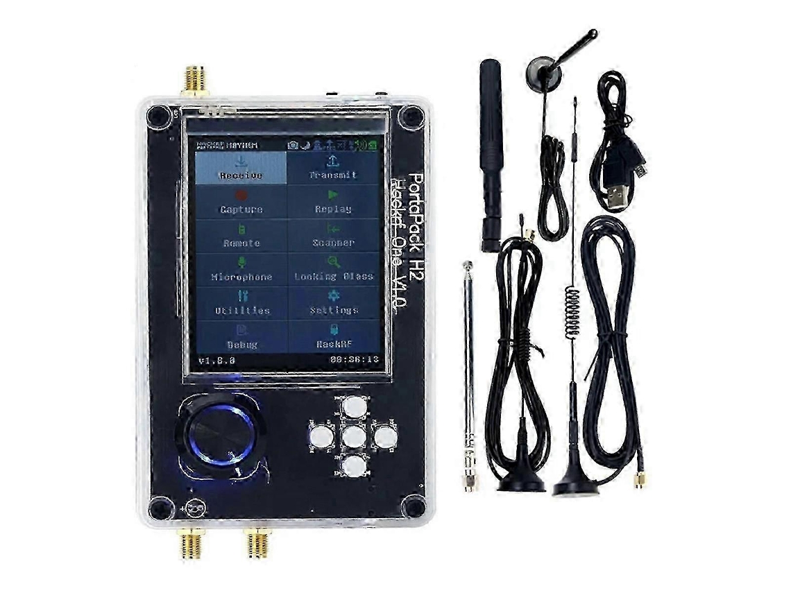 Rádio Sdr Hackrf One R9 V1.8.x Com Portapack H2,lcd 3.2 Polegadas,1mhz-6ghz