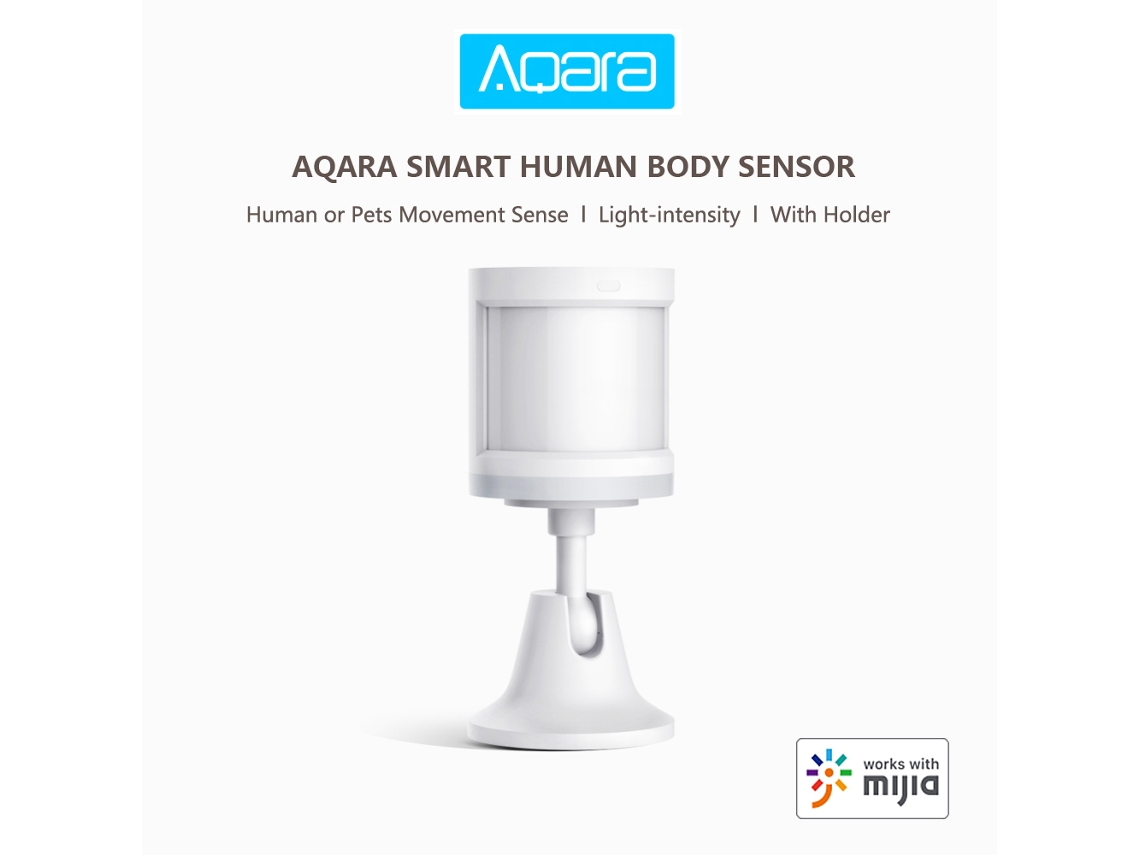 Sensor Inteligente de Corpo Humano e Animais Aqara, Controle App, Conexão Zigbee, Detecção de Luz | S/MARCA
