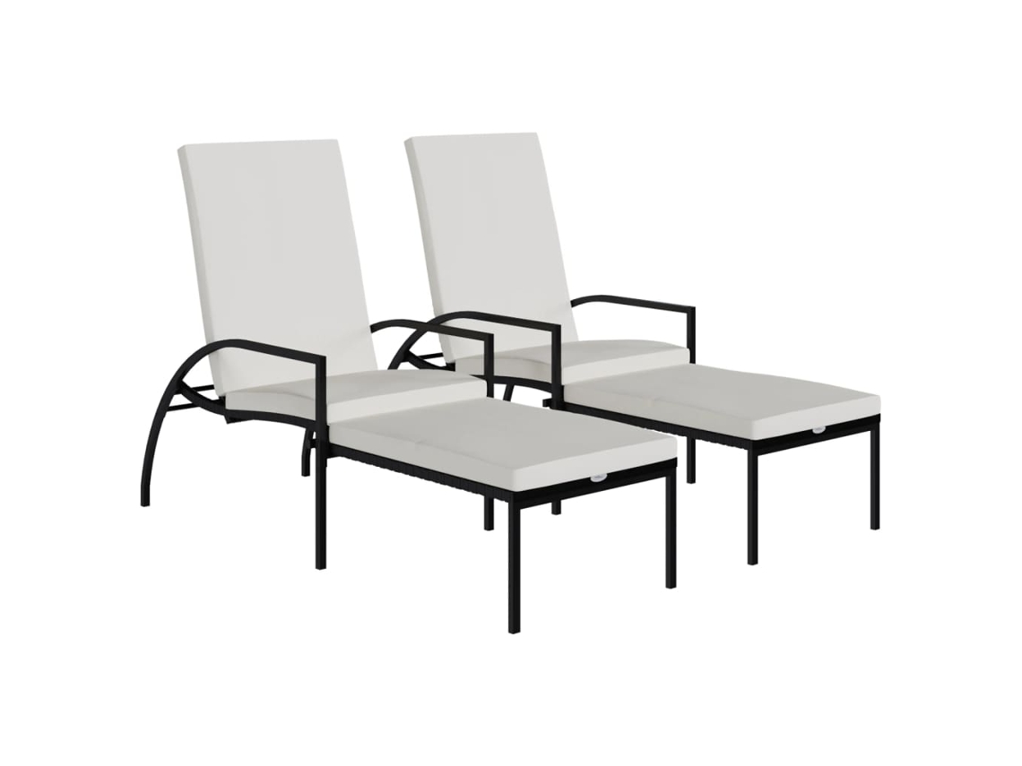 Sun Lounger, Sun Loungers Vidaxl Preto Rattan / Vime (n/a)