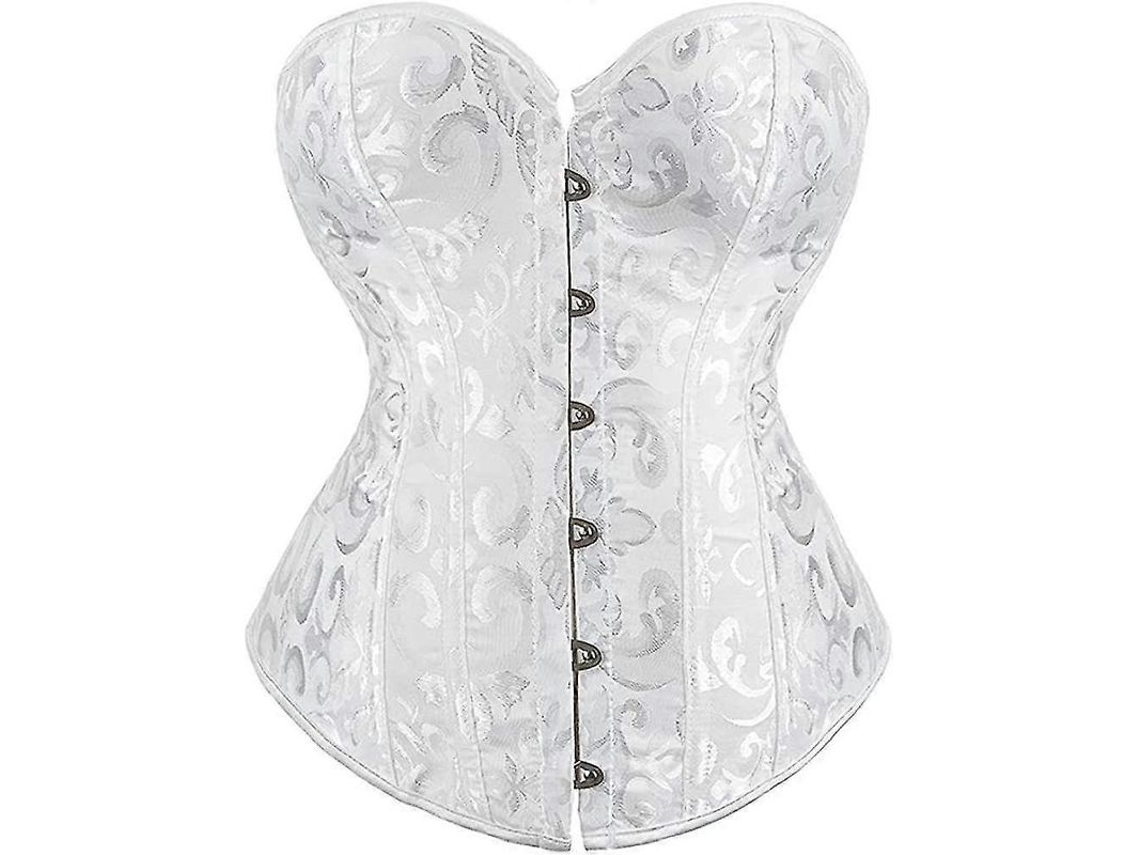 _corset Overbust Plus Size Gótico Seda Alcinha Ossos Shapewear Roupa Íntima Feminina