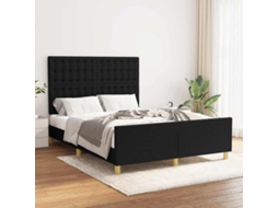 Vidaxl Estrutura De Cama Sem Colchão 140x190 Cm Tecido Preto