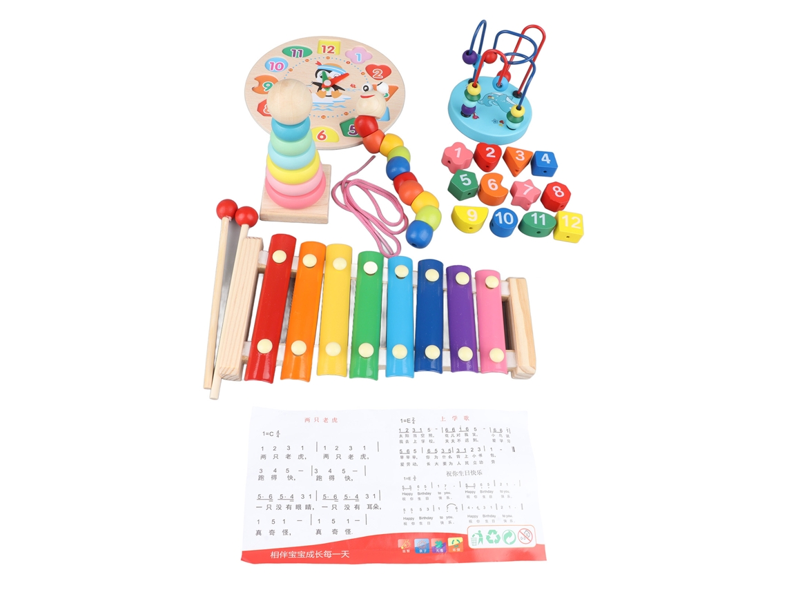 Mali brinquedo de Madeira Labirinto de Contas Jogo de Pilha Circulo para Educação Infantil