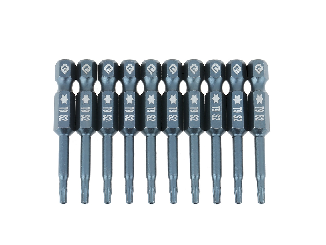 Conjunto de 10 brocas de segurança Star Safety T9 com encaixe hexagonal magnético de 1/4" (50 mm)