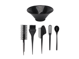 2026 6pcs Kit Tinte de Pelo Profesional Cepillo Nylon Elástico Set de Cuenco para Colorear Pelo Negro