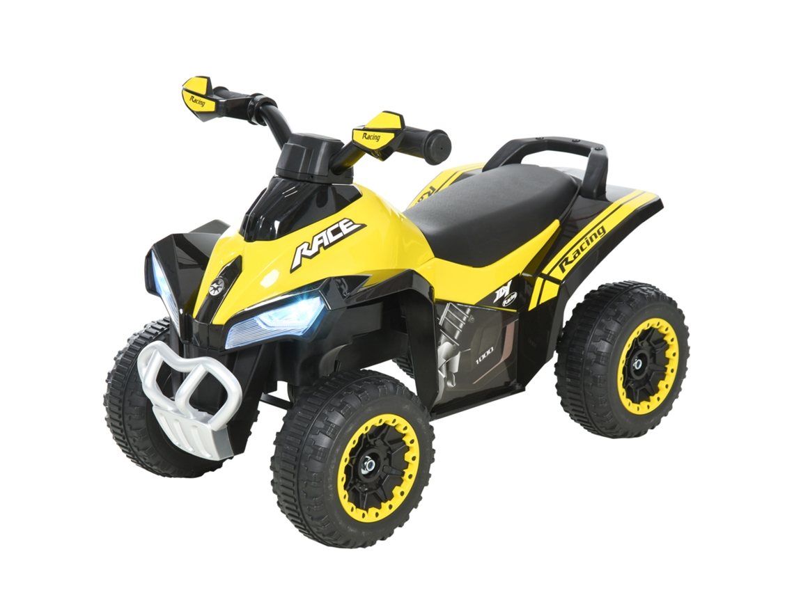 Quadriciclo Para Crianças Carro Andador Infantil Com Luzes E Música Desenho Inovador Carga 20kg 67,5x38x44 Cm Amarelo