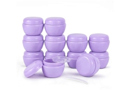 Jarro Plástico Pequeno com Tampa e Forro 30ml Dispenser de Creme Roxo (pacote de 12)