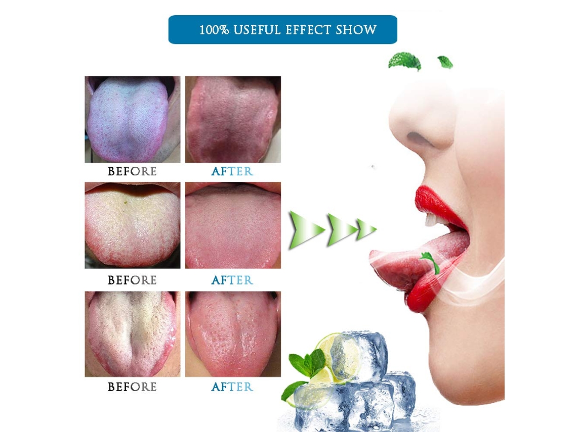Raspador de Língua de Silicone Conjunto de 3 Limpeza Oral