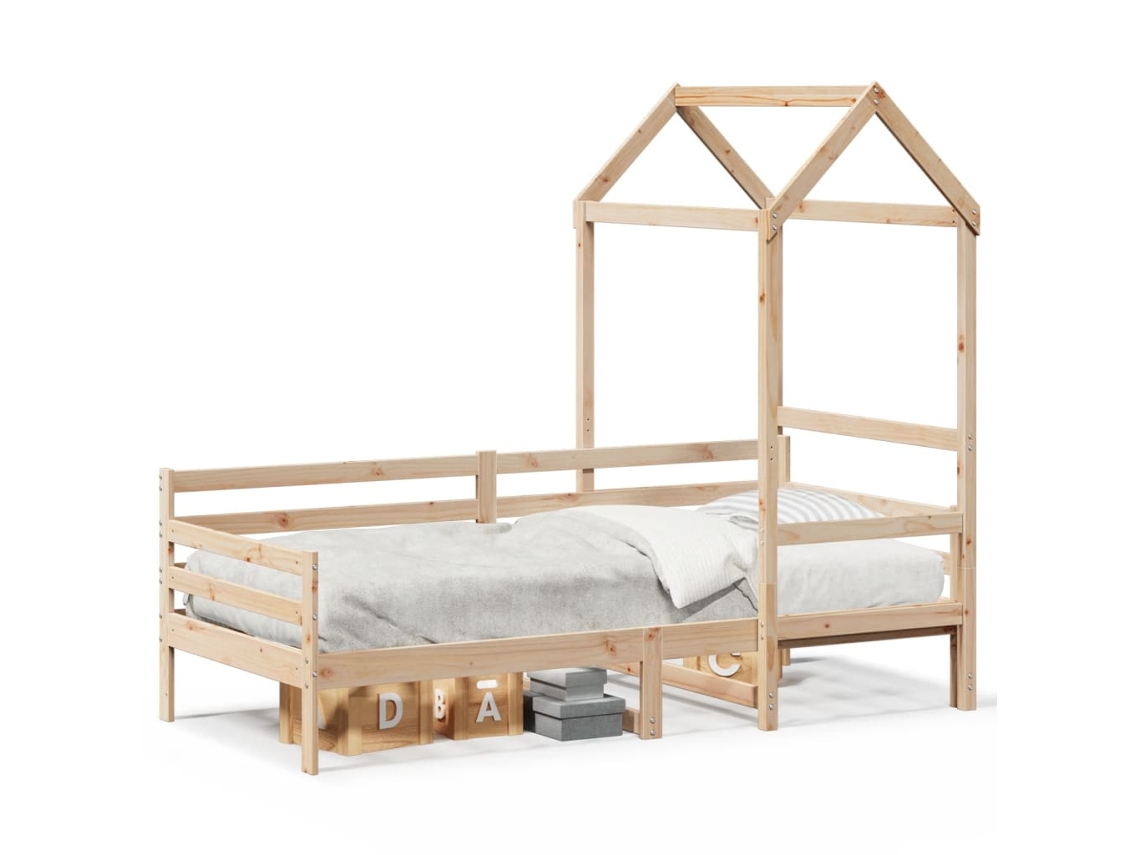 Sofá cama com Telhado 80x200 Cm Madeira de Pinho Maciça VIDAXL