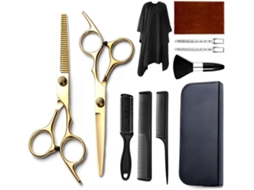Kit De Tesoura De Corte Cabelo, 11pcs Ferramenta Profissional Para Corte De Cabelo (dourada) Cuich