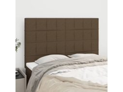 Vidaxl Cabeceira Castanho Escuro 144x5x118/128 Cm Tecido