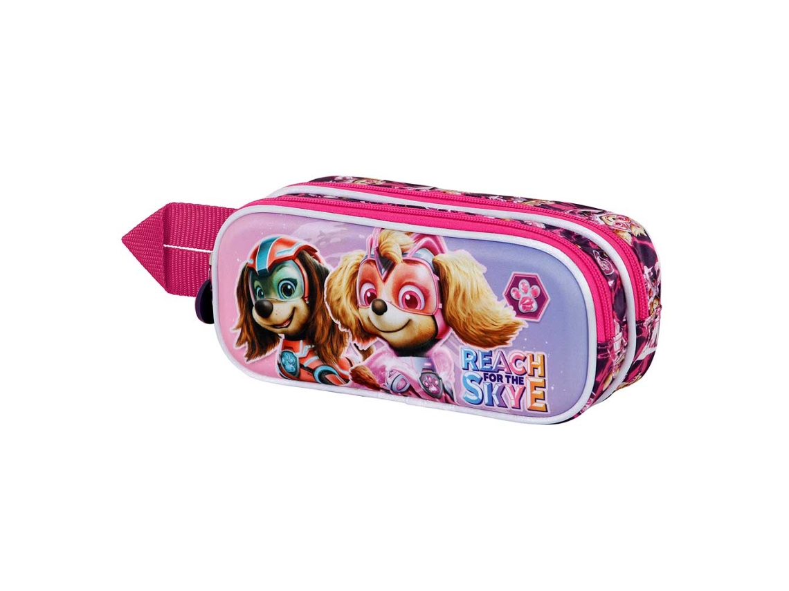 Paw Patrol Mighty Estojo Duplo 3D Rosa KARACTERMANIA