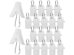 Housoutil 20-presilhas Para Cortina Com Ganchos De Plástico Branco, Presilhas Pequenas Para Segurar Cortinas Ou Lençóis