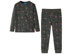Pijama De Manga Comprida Para Criança Cor Caqui 92