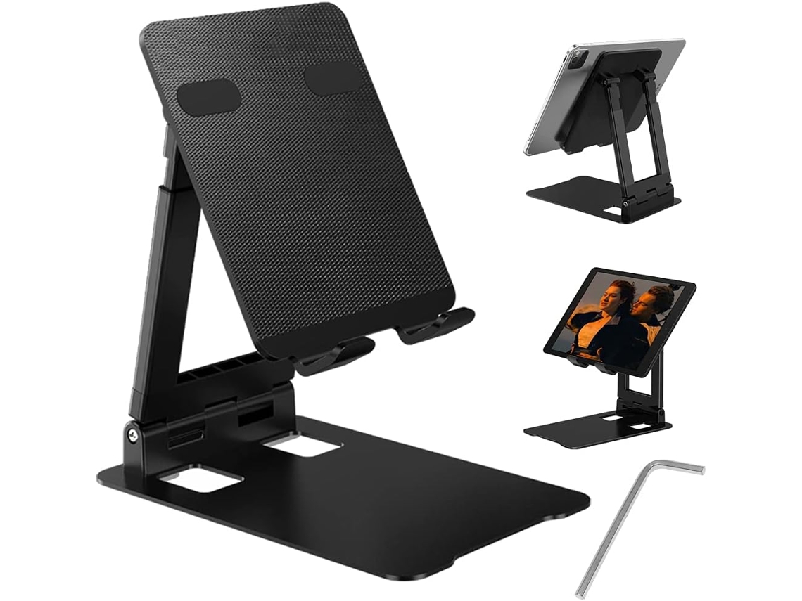 Suporte Dobrável Para Tablets De 4 A 13 Polegadas, Com Ângulo De Visão Ajustável, Ampla Compatibilidade, Design Antiderrapante E Estável, Portátil E L