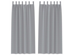 Maison Exclusive - Cortinas Blackout Com Argolas 2 Pcs Cinzento-claro 245 X 140 Cm