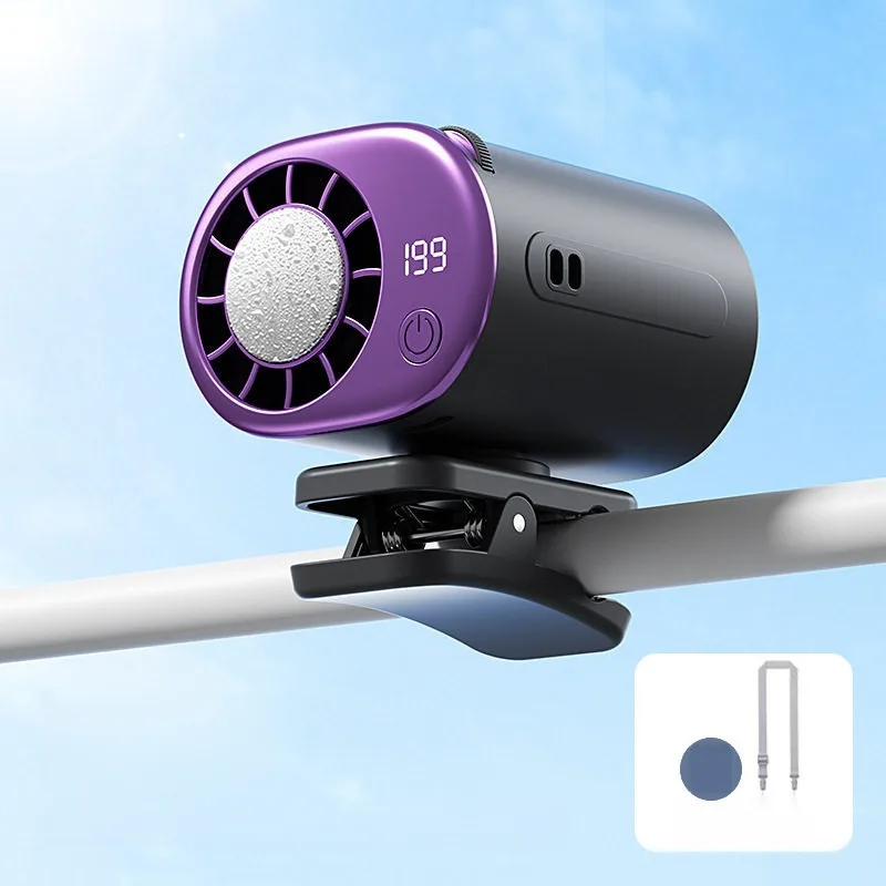 (cinza) Ventilador Portátil Com Clipe Para Carro, Mini Ventilador Portátil Para Uso Externo Com Clipe Para Guarda-chuva