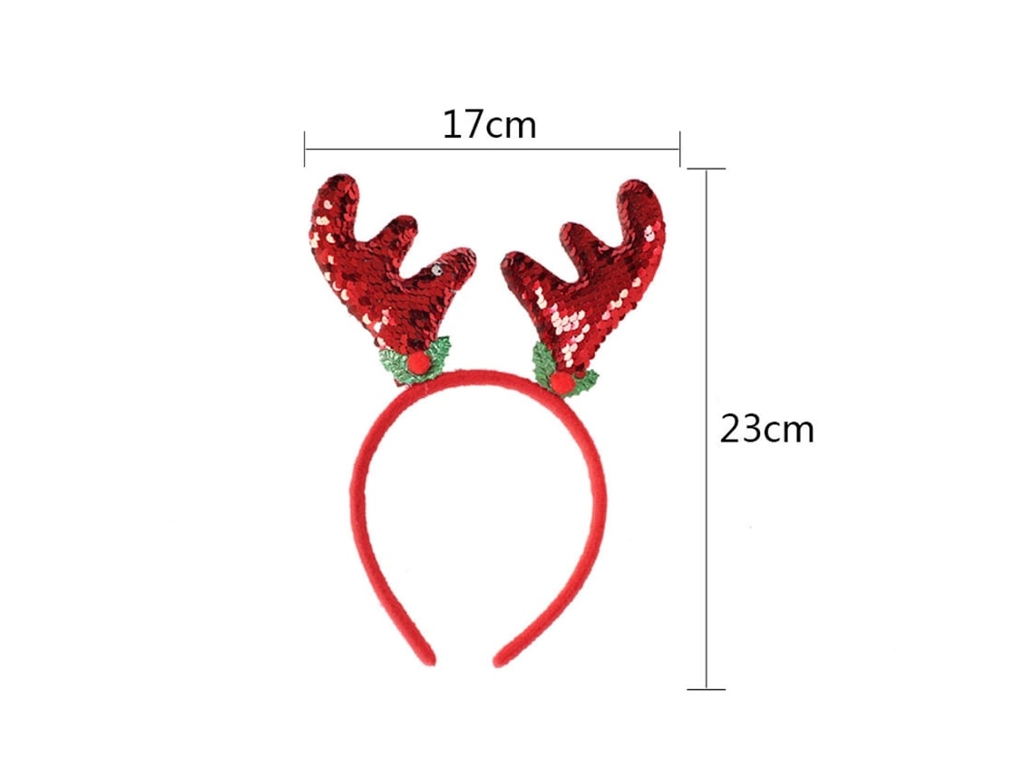 Coroa Navideña Elegante Adornada com Chifres de Rena e Lantejoulas, Que Adiciona um Ambiente Festivo.* ZYBLSSBB
