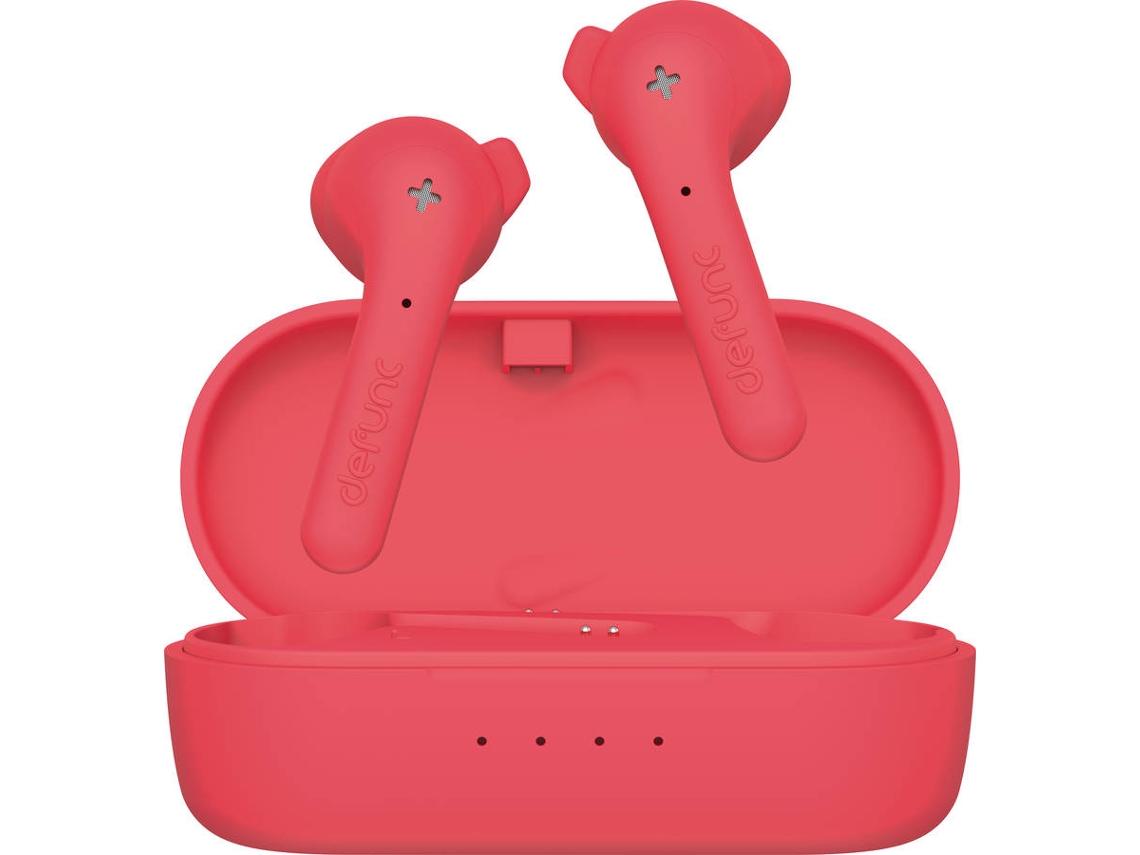Auriculares Bluetooth True Wireless DEFUNC True Basic (In Ear - Microfone - Vermelho)
