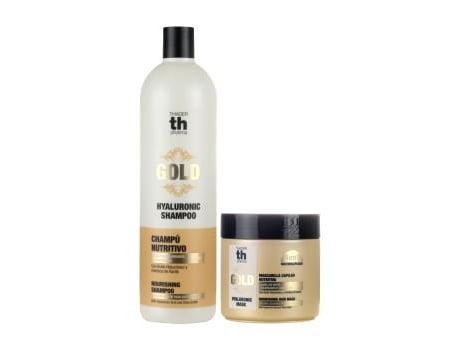 Pacote Hyaluronic Gold Shampoo E Máscara Para Cabelos Coloridos Mechas. Th Pharma