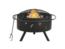 Braseira VIDAXL Preto Aço (76 cm)