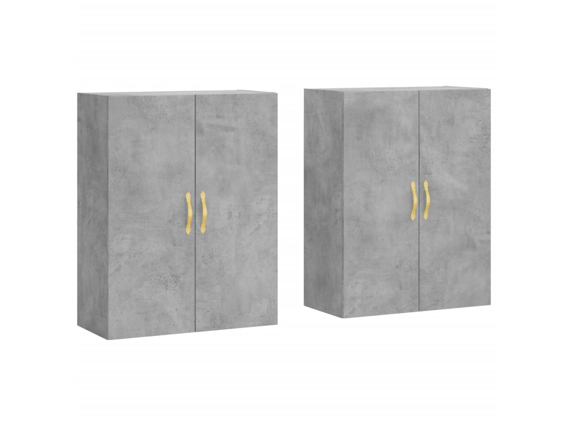 Conjunto de 2 Armários de Parede Cinzento Cimento 69,5x34x90 cm MAISON EXCLUSIVE