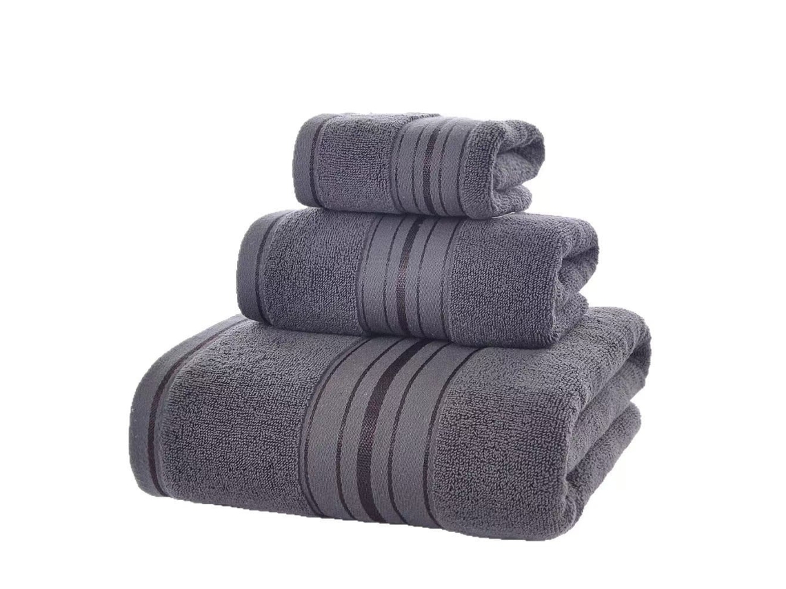 Toalha Elysve, 100% Algodão, Absorvente, Cinza