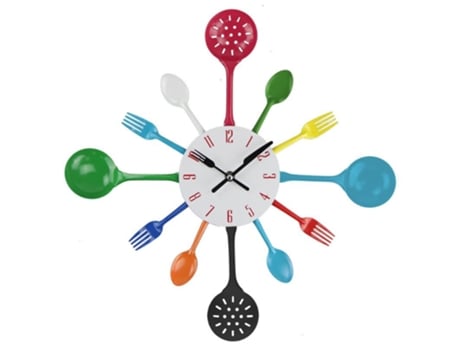 Relógio de Parede MISHA DIY Utensílios de Cozinha (Multicolor)