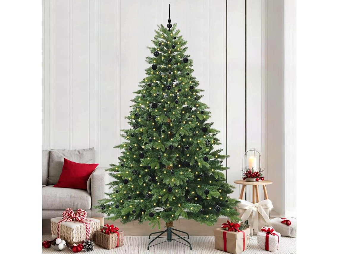 Vidaxl Árvore De Natal Artificial Com 300 Leds Verde 240 Cm Pe E Pvc
