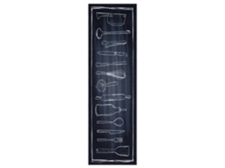 Conjunto 1 Tapete De Cozinha Vidaxl Preto Veludo (150 X 45 Cm)