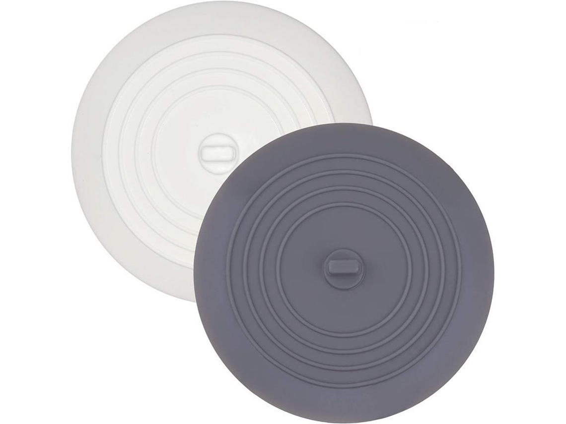2026 tampão de Silicone para Banheira e Pia, 2 Unidades, 6 Polegadas, Branco e Cinza