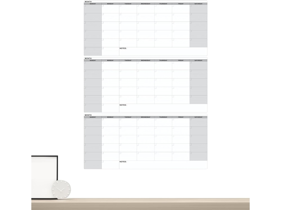 Planejadores Diários De 3 Meses, Calendários De Quadro Branco, Reutilizáveis