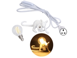 2026 lâmpada de Rato Moderna de Resina Forma Animal Luz de Mesa para Dormitório Estúdio Café Uk Plug Branco E12