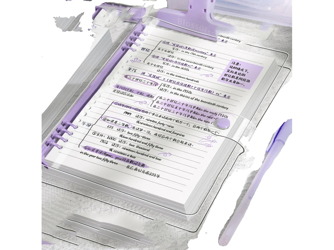 Blocos De Notas Soltos, Capa De Couro Macio, Tamanho A5, Roxo