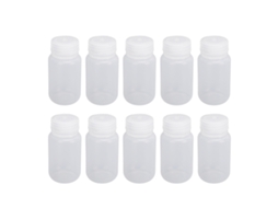 10 Frascos De Reactivos Plásticos De Boca Ancha De 60ml Para Laboratório Com Tampa Espiral Selada