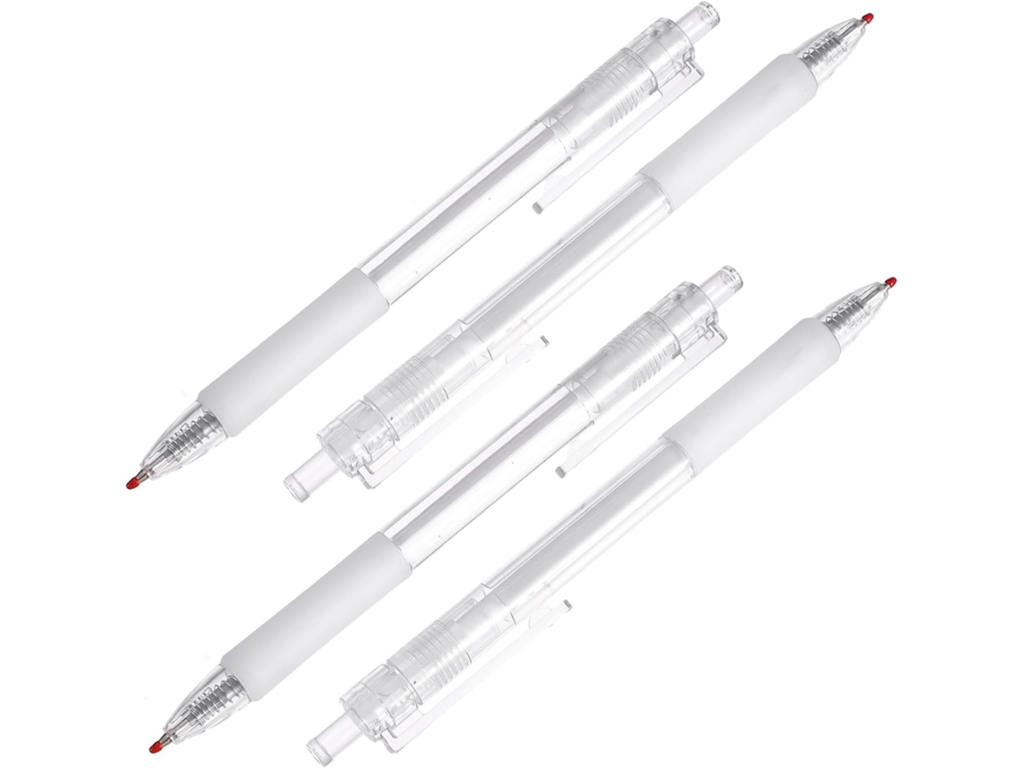 Conjunto De 24 Lápis Mecânicos Com Canetas Gel Transparentes, Fáceis
