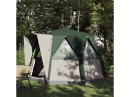 Vidaxl Câmara De Tenda Para 3 Pessoas Com Telhado Verde E Branco