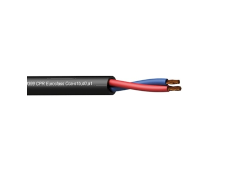 Cls225 Cca/1 Cabo de alto-falante 2 X 2,5 Mm2 13 Awg En50399 Cpr Euroclass Cca S1b,d0,a1 100 M Bobina de madeira Procab