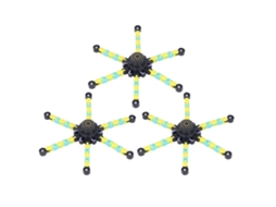 Mali 3pcs Giroscópio de Dedo Araneid Luminoso Alta Velocidade Brinquedo para Descompressão Amarelo Ciano