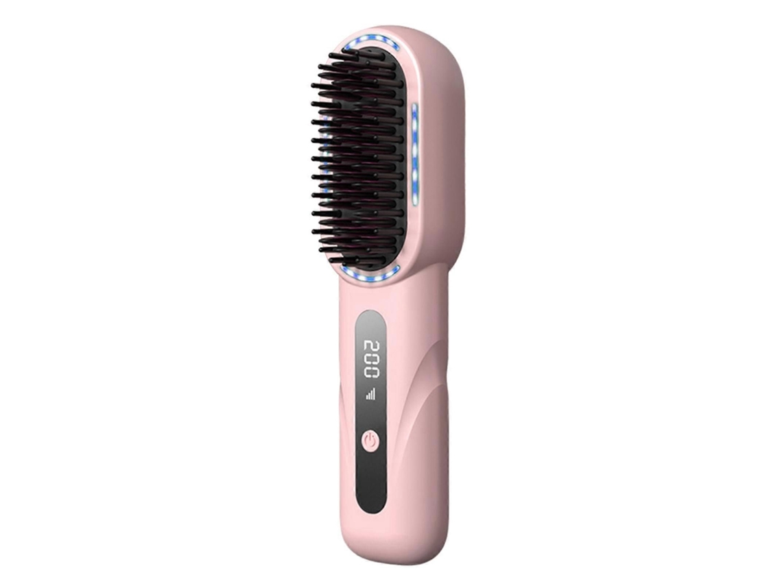 Escova Alisadora de Cabelo Sem Fio Escova Alisadora Portátil Aquecida para Viagens, Festas, Mini Pente Alisador Iônico para Mulheres TAISHENGDA
